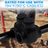 OhLectric Multi Cable Connectors with 2 Port 250 MCM-#6-2 - Dual Entry Splice Electrical Power Connector - Black Insulated Vinyl Coated Wire Conne...