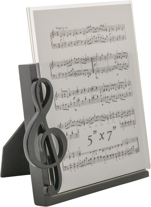 BroadwayGifts Co Black Treble Clef and Sheet Music 5 inch Acrylic Table Top Picture Frame...