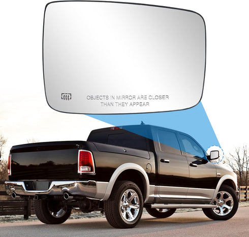 Ram Passenger Right Side Mirror Glass Replacement for 2009-2018 Dodge Ram 1500 2500, Exterior Power Heated Convex Mirrors Glass 68050298AA, 680793...