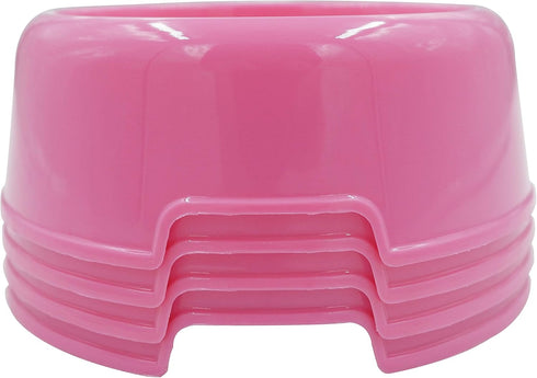 Dog Bowls Cat Bowls (Plastic Bowls, Pink 4-Pack)...