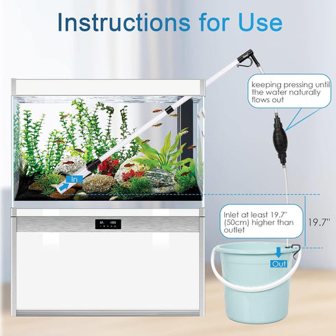 hygger Gravel Vacuum for Aquarium, Aquarium Siphon Vacuum Cleaner for Fish Tank Gravel and Sand Cleaning, Remove Dirt, Water Change, Aquarium Grav...