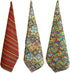 Kitchen Dish Towels, 100% Natural Cotton Mexican Fiesta Talavera Floral Striped Prints, Set of 3 Multi-Purpose Multi-Color Colorful Unique Dishclo...