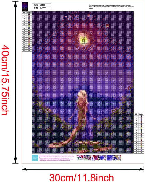 QAZWSX 5D Painting, Diamond Painting Full Drill Rhinestone Pictures of Crystals Embroidery Kits Arts, Crafts & Sewing Cross Stitch Princess 12 X 1...