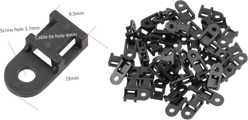60 Set Cable Zip Tie Mounts Kit Black 6" Zip Ties, Black Cable Tie Base and Tapping Screw - Wire Cable Clips Organizer Holders Clamps...