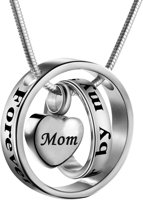 Cremation Jewelry No Longer By My Side, Forever In My Heart Carved Locket Memorial Necklace Keepsake Urn Pendant...