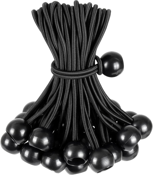 Tarp Bungee Balls Ties 8 Inch,50 PCS Bungee Ball Cords Ties Heavy Duty High Elastic Bungee Cord Canopy Tie Down for Tarp,Camping Tent,Shelter,Shad...