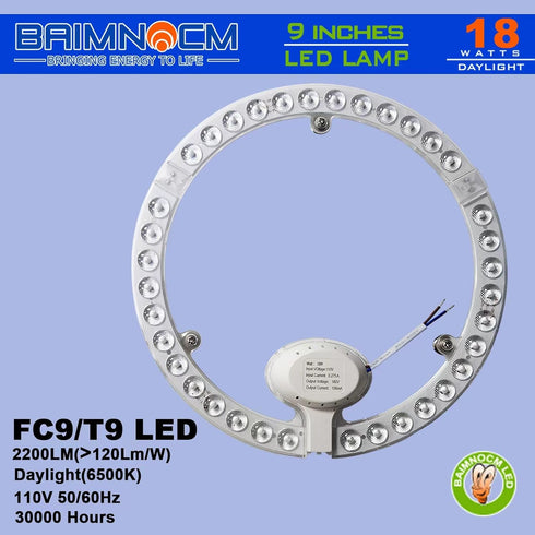 T9 LED Circline Light Bulb, FC9T9/DL Led Replacement for GE Philips Sylvania 9 Inch Circular Fluorescent T9 30 Watt Day Light 2200LM 2 Count...