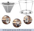 Pour Over Coffee Maker,Coffee Filter,Slow Drip Paperless Stainless Steel Cone Coffee Dripper(1 Cup)...