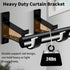 KOLAKO 4 Pack Curtain Rod Bracket, Heavy Duty Curtain Rod Holders Single Decorative Rod Hooks Hanger for 1 Inch Drapes Rod, Black...
