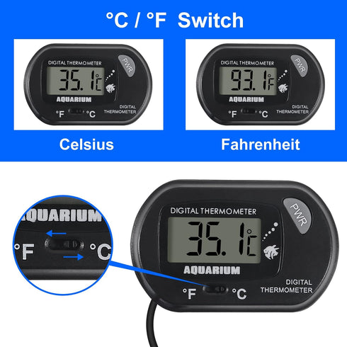 AITRIP 4PCS Digital Aquarium Thermometer, Fish Tank Thermometer, Water Thermometer with Large LCD Display, Reptile Thermometer for Fish Tank Water...