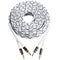 12AWG Speaker Cable (3 Feet), 1 Pack Premium Heavy Duty Braided Speaker Wire with Dual Gold Plated Banana Plug in-Wall CL2 Rated, Oxygen-Free Copp...
