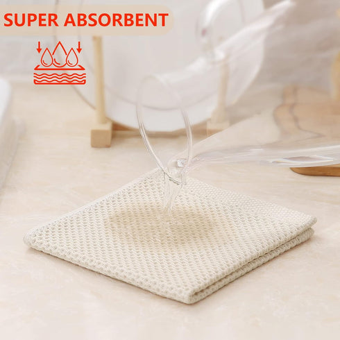 Kitinjoy 100% Cotton Kitchen Dish Cloths, 6 Pack Waffle Weave Ultra Soft Absorbent Dish Towels for Drying Dishes Quick Drying Kitchen Towels Dish ...