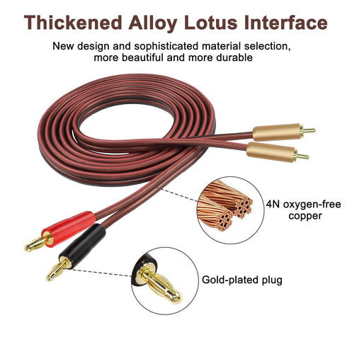 MEIRIYFA 2RCA Plugs to 2 Banana Plugs Speaker Wire, Dual Banana Plug to RCA Male Plug OFC HiFi Speaker Cable for Speaker Subwoofer - 2M...