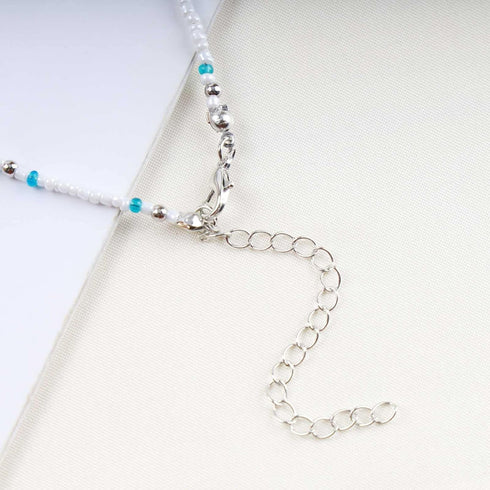 Boho Starfish Beaded Anklet Bracelets White Beads Anklet Beach Beaded Ankle Bracelet Summer Blue Starfish Foot Chain Jewelry for Women...