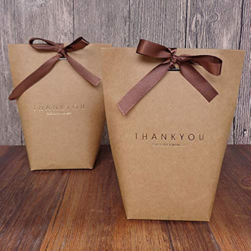 9 PCS Thank You Gift Wrap Boxes Packing Bags(9 Brown), Minimalist Gift Boxes Easter, Decorative Presents Box Bundle for Packing Candy/Tie...