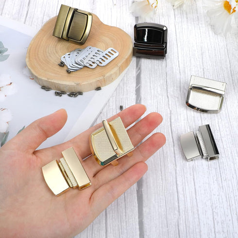 TXIN 6 Pieces Turn Locks Purse Clasp Thumb Lock Purse Buckle Fasteners Purse Hardware for DIY Craft Leather Bag Crochet Handbags Making,4 Colors...