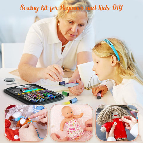 Coquimbo Sewing Kit for Traveler, Adults, Beginner, Emergency, DIY Sewing Supplies Organizer Filled with Scissors, Thimble, Thread, Sewing Needles...