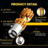 YM E-Bright BA20D Motorcycle bulb Lamp 3 COB 18W LED Bulbs High Low Beam White Pack of 2...
