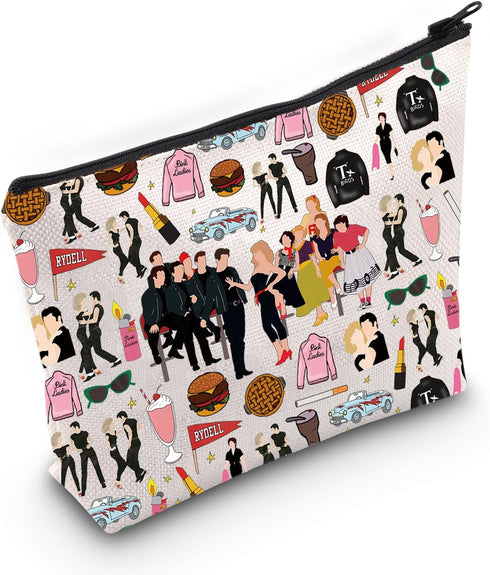 WZMPA Grease Danny & Sandy Travel Makeup Bag Grease T Bird Pink Ladies Inspired Gift Grease Broadway Musical Zipper Pouch Bag (RYDELL)...