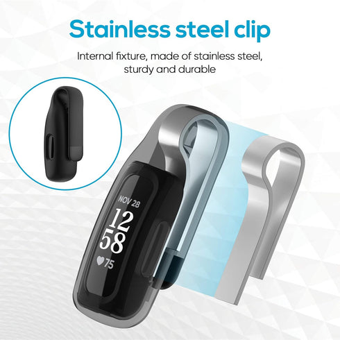 3-Pack Clip Case Accessory for Fitbit Inspire 3/Inspire 2, Black+Black+Black...