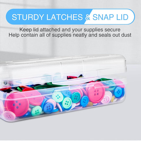 Sooez 6 Pack Clear Pencil Box, Plastic Large Capacity with Snap-tight Lid, Office Supplies Storage Organizer Stackable Design and Stylish...