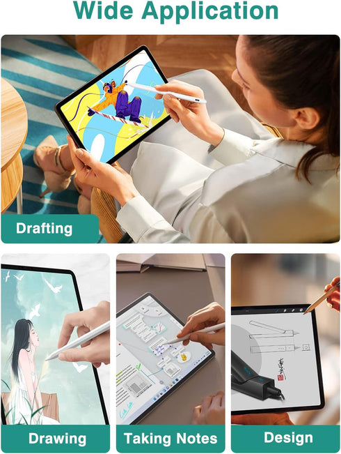 Stylus Pen for iPad, 10 Min Fast Charge Apple iPad 10th Generation Pencil Work for Apple iPad Pro 11/12.9", iPad 6-10, iPad Air 3-5, iPad Mini 5/6...