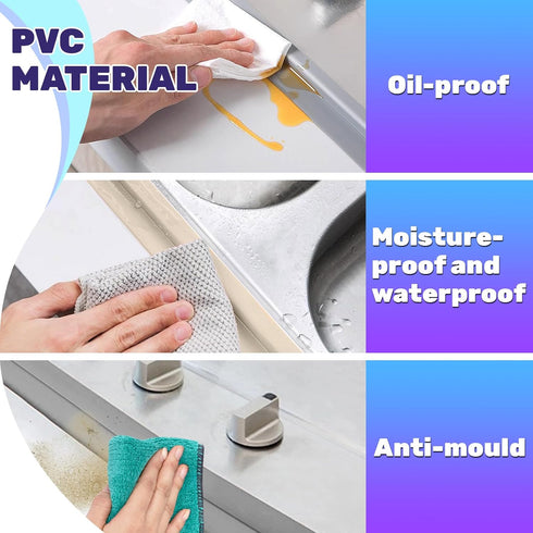 2 Rolls Caulk Tape Waterproof Self Adhesive, Toilet Caulk Strip Sealant Tape Sealing Strip for Bathroom, Kitchen, Shower, Bathtub Caulking Tape, 1...