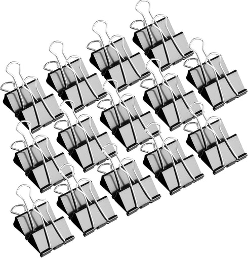 Medium Binder Clips, 48 Pack, 1-1/4 Inch, 1.25 Inch, Standard 32mm, Black, Medium Clips, Fold Clamp, Medium Binder Paper Clips, Medium Size, Offic...