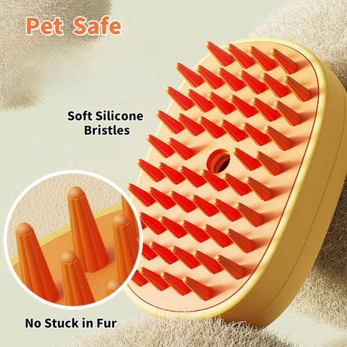Cat Steam Brush, 3 In1 Steam Cat Brush, Spritz Defur Comb for Cats,Cat Steam Brush for Shedding,Steamy Cat Brush, Cloud Care Cat Brush for Cat,Dog...