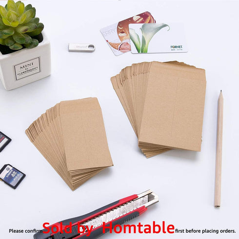 200 Pack Small Coin Envelopes Self-Adhesive Kraft Paper Seed Envelopes Mini Parts Small Items Stamps Storage Packets Envelopes for Garden, Office ...