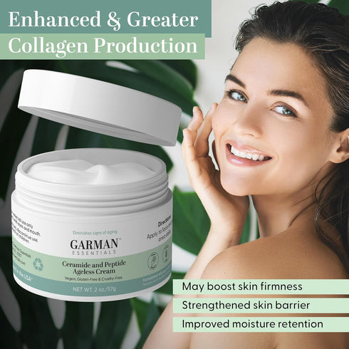 Ceramide and Peptide ageless Cream, Daily Facial Repair Moisturizing Cream, Skincare, Moisturizer, Safe for Sensitive Skin, Vegan, Gluten-Free...
