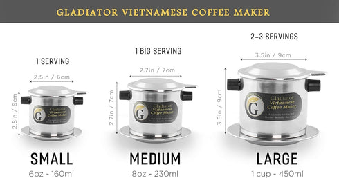 Vietnamese Coffee Maker Filter Set | French Press Style Coffee Filters | Pour Over Coffee Dripper | Portable Coffee Makers 1 Cup | Single Serve Co...