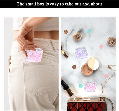 Craft Organizer Upgraded 32 Piece Small Bead Organizer and Storage Plastic Box, Mini Clear Bead Organizer, Clear and Stackable with Label Stickers...