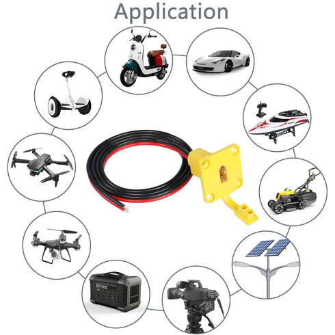 CERRXIAN 3.2FT 12AWG XT60 Male Bare Wire with Mount Panel, XT60 Male Plug with Mout Panel to Open Bare Wire for RC Lipo Battery FPV Drone...