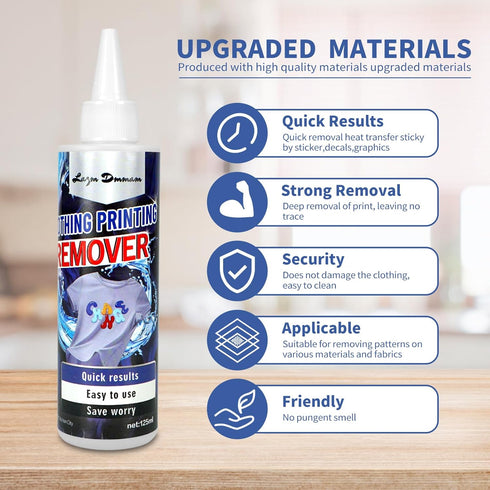 Heat Transfer Vinyl Remover for Fabrics, Rapid Remover Adhesive Remover, Powerful Residue Remover-125 ML...