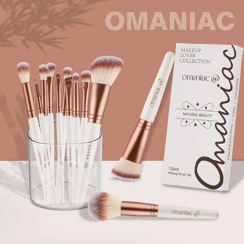 Makeup Brush Set Professional, 12 Pcs Smooth Wooden Handle Makeup Brushes, Multifunctional Make up Brushes for Makeup Beginners and Makeup Enthusi...