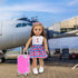 ZQDOLL American 18 inch Doll Clothes and Accessories - Doll Travel Suitcase Play Set Including Suitcase Doll Clothes, Shoes, Sunglasses, Camera, U...