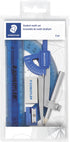 STAEDTLER Student Math Set - Essential School Supplies with 6-Piece - Compass, 6in Ruler, 180° Protractor, Pencil, Eraser & Sharpener in Zippered ...