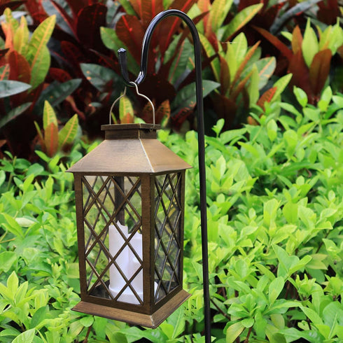 Solar Lantern Outdoor, Garden Hanging Lantern- PVC Waterproof 3 LED Flickering Flameless Candle Decorative Lights for Table,Outdoor,Party, 00-1, C...