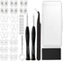 18 Pairs Eyeglass Nose Pads, Eyeglasses Repair Kit with Screwdrivers, Nose Pads, Screws, Tweezer, Cleaning Cloth for Glasses, Glasses and Sunglass...