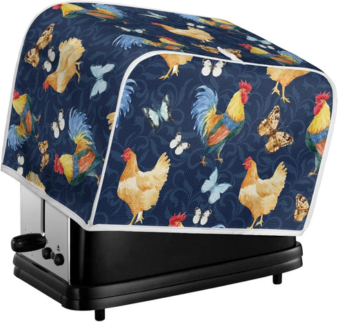 Toaster Dust Cover, Washable Toaster Cover 4 Slice, Chicken Rooster Decorative Bread Maker Cover Dust Fingerprint Protection, Kitchen Appliance Pr...