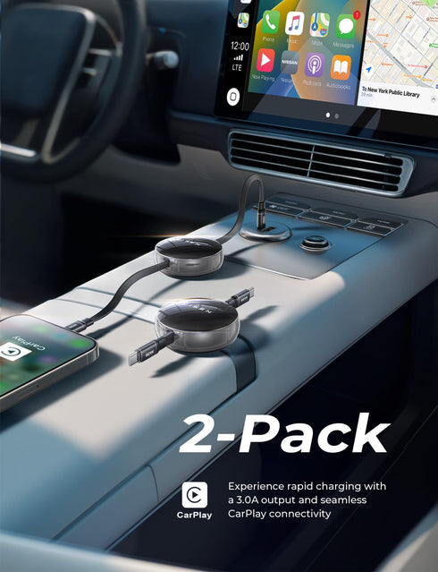 LISEN Retractable USB C Cable?2 Pack? Extension USB C Cable, USB C to USB C Cable, 60W 3.3FT Adjustable&Portable Fast Charging USB C Cable, for iP...