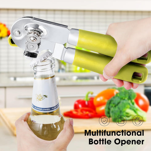 Can Opener Manual, Can Opener with Magnet, Hand Can Opener with Sharp Blade Smooth Edge, Handheld Can Openers with Big Effort-Saving Knob, Can Ope...