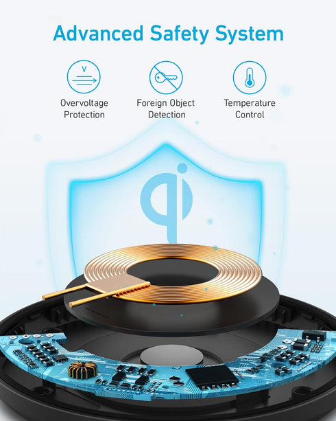 Anker 315 Wireless Charger (Pad), 10W Max Fast Charging - Compatible with iPhone 15/14/13 Series, Samsung S22, AirPods, Samsung Buds, Google Buds,...