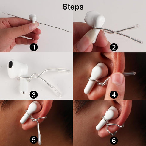 Ear Hooks Compatible with AirPods & All in-Ear Headphones with Stems - Secure & Comfortable Prevent Falls, Uncomfortable Fits - Easy to Install (E...