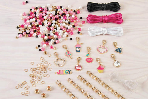 Make it Real - Juicy Couture Pink and Precious Bracelets - DIY Charm Bracelet Kit with Beads for Tween Jewelry Making - Jewelry Making Kit for Gir...