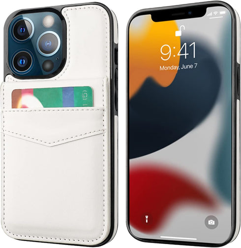 KIHUWEY Compatible with iPhone 13 Pro Case Wallet with Credit Card Holder, Premium Leather Magnetic Clasp Kickstand Heavy Duty Protective Cover fo...