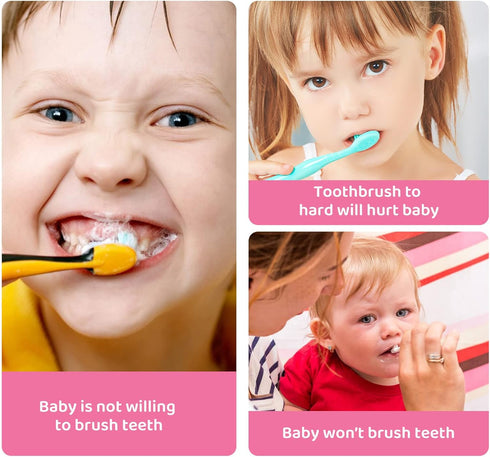 Pegciz Kids U-Shaped Toothbrush, Toddler Toothbrush Food Grade Soft Silicone Brush Head, Manual Whole Mouth Toothbrush for Kids Age 2-6, 360° Oral...