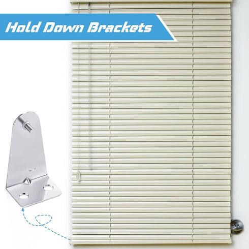 Set of 8 Metal Hold Down Brackets Silver Blinds Brackets Blind Holder Replacements Horizontal Blind Brackets with Screws for Horizontal Blinds Sha...
