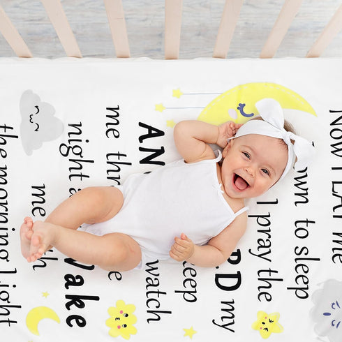 Peryiter Christian Gift for Baby Baptism Gift Plush Baby Blanket with Dotted Backing Baptism Blanket Scripture Quote Bible Verse Blanket for Newbo...